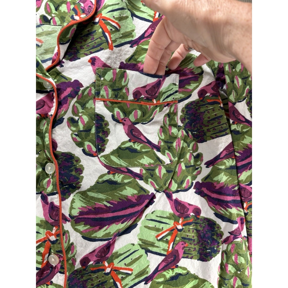 Printfresh Organic Cotton Long Pajama Set "Eat Your Asparagus " Womens 2X EUC - Picture 5 of 15